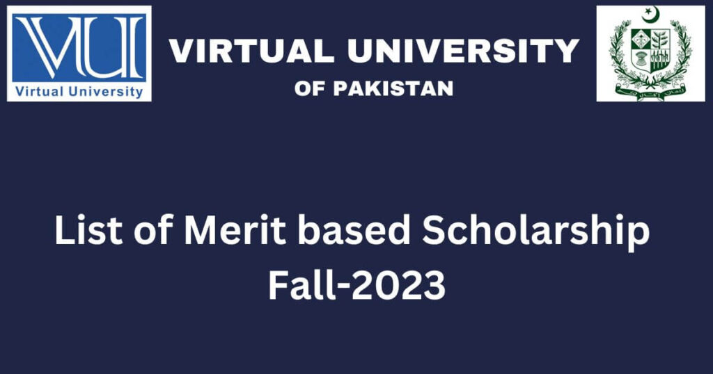 VU List of Merit Based Scholarship