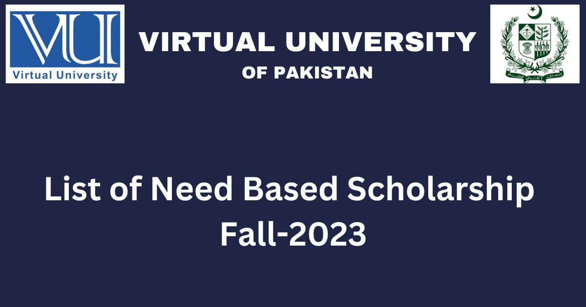 VU List of Need Based Scholarship