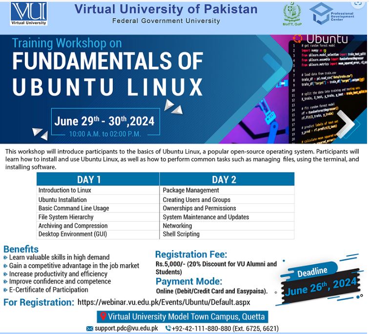 Virtual University 
Bits and Bytes of Computer Networking
Training